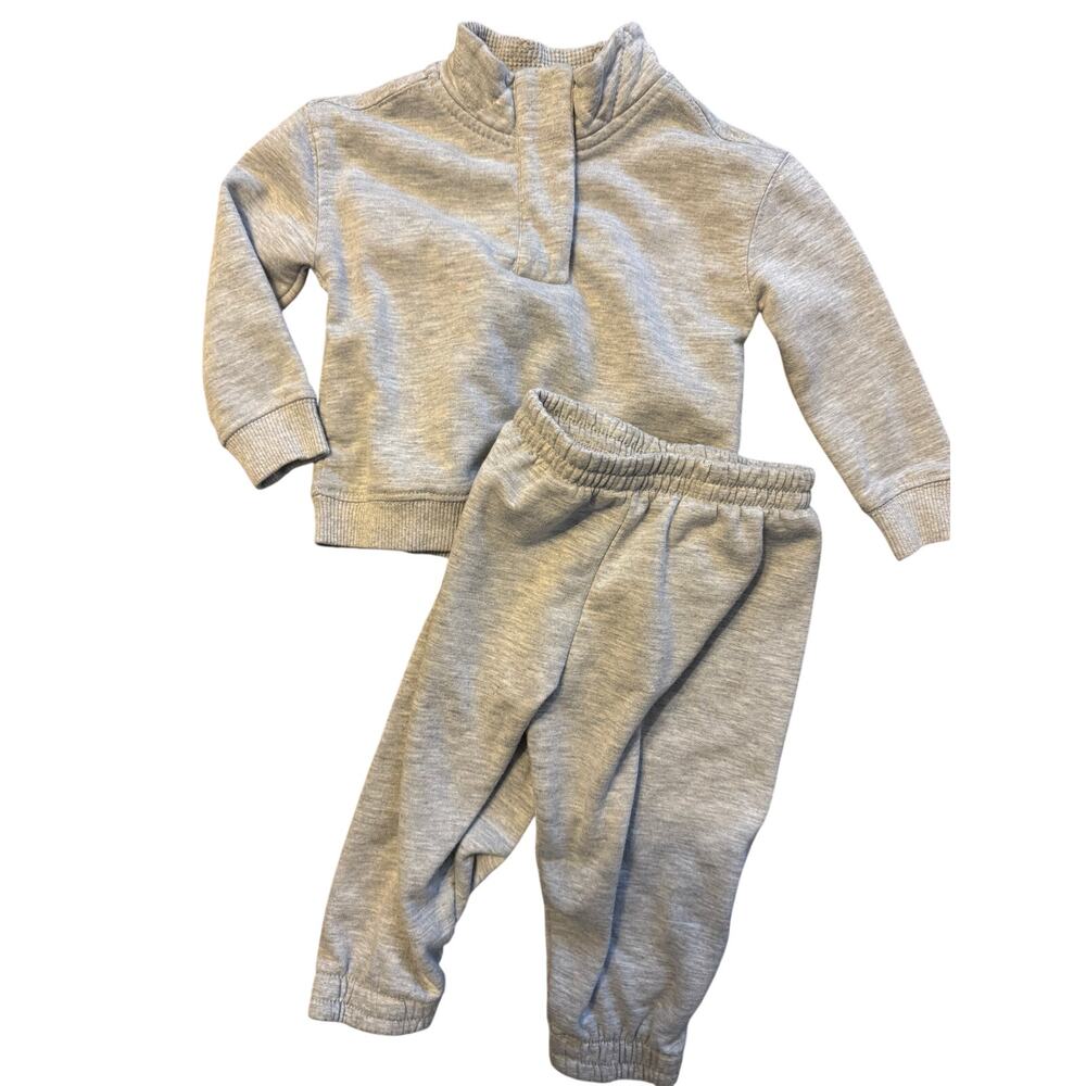 Btween Baby Grey Sweathirt & Joggers Set - Size 12 Months